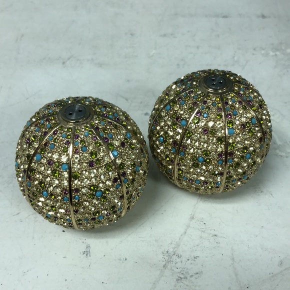 L'Objet Gold Plated Salt & Pepper Shakers Multi-color Swarovski Crystals - Picture 8 of 10